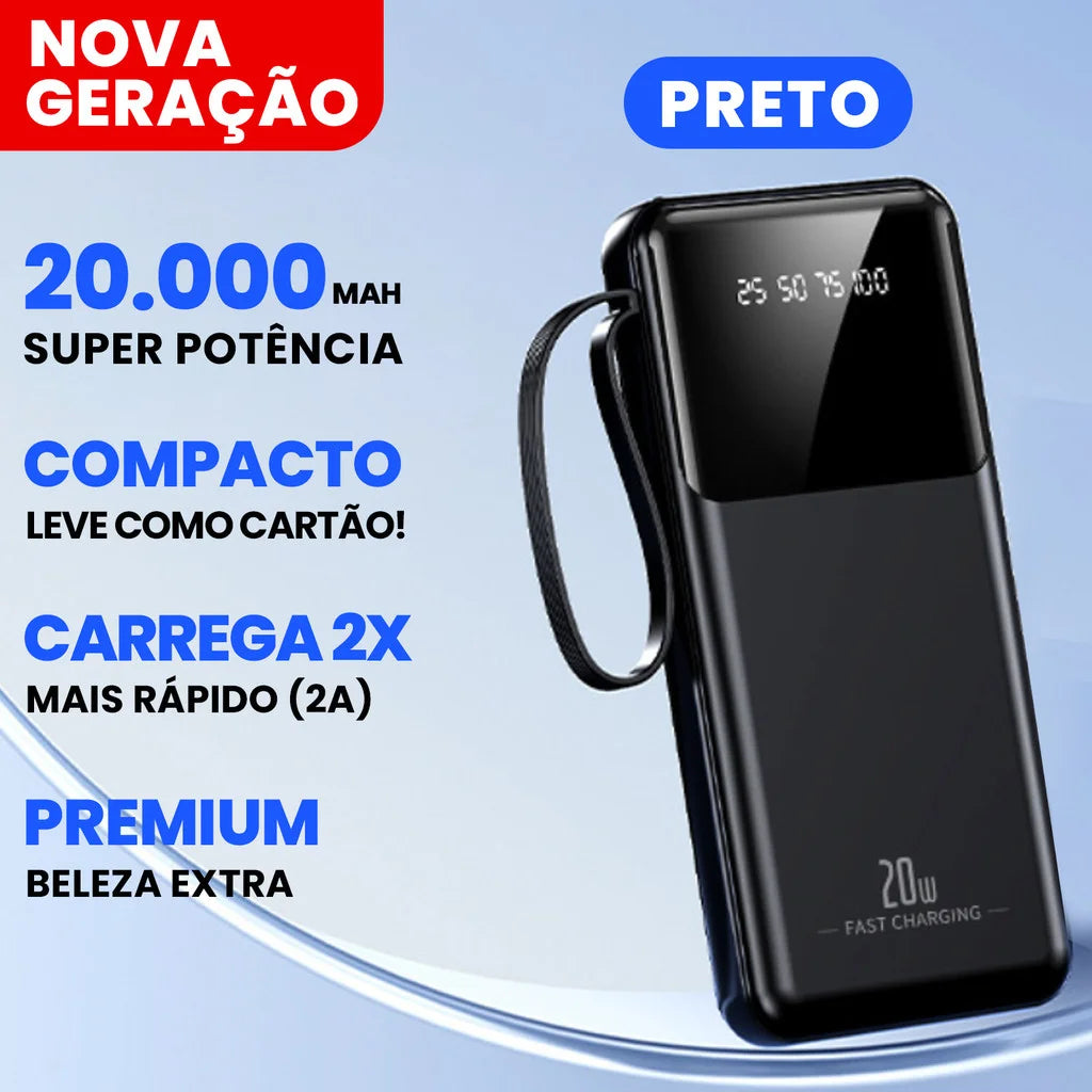 20000mAh Power Bank: Ultra-Fast Charging, Portable Charger, 4 USB Ports and Digital Display