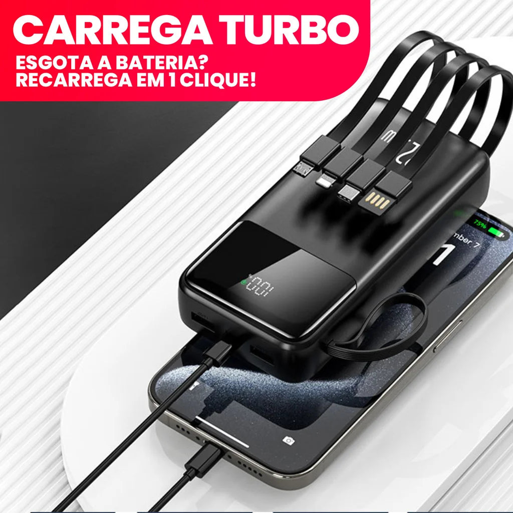 20000mAh Power Bank: Ultra-Fast Charging, Portable Charger, 4 USB Ports and Digital Display