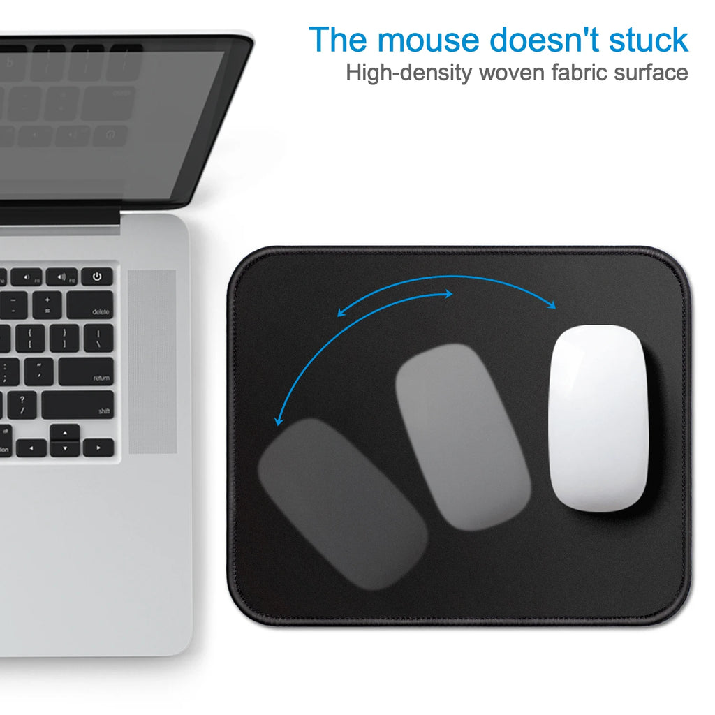 Mouse Pad with Stitched Edge Gaming Mousepad Small Non-Slip Rubber Base Washable Portable for Office Home Computer Laptop
