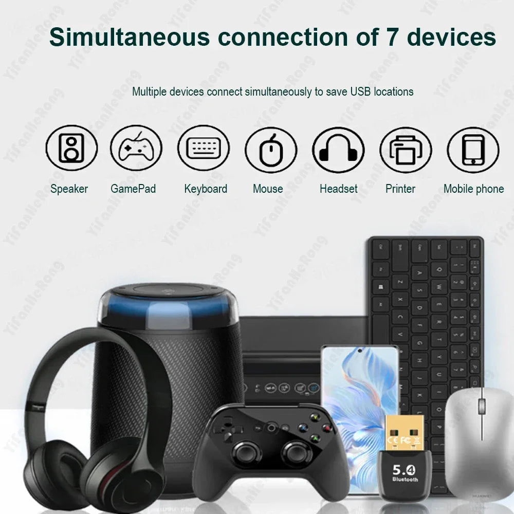 USB Adapter Bluetooth-compatible 5.4 Dongle Adaptador for PC Wireless Mouse Keyborad Laptop Music Audio Receiver Transmitter