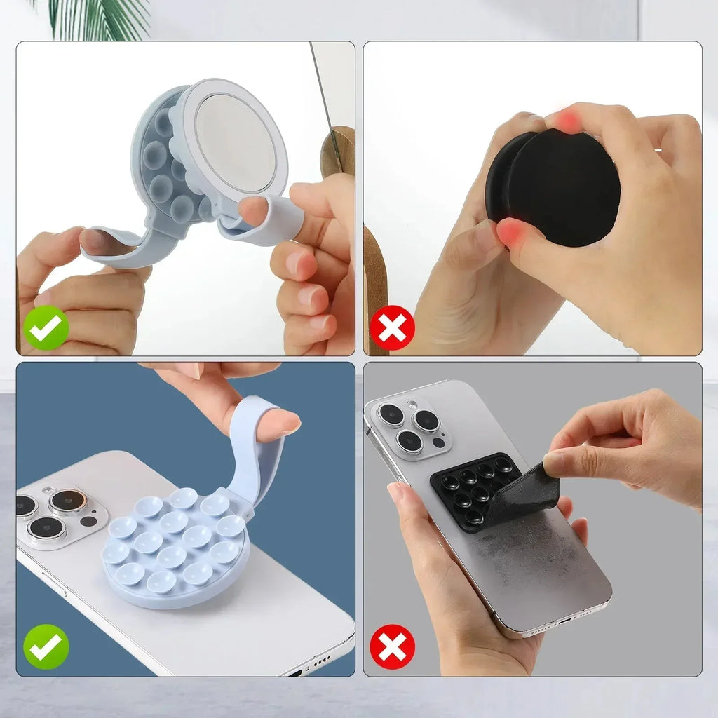 Universal Phone Magnetic Holder for iPhone 17-12 Suction Cup Mount with Metal Plate Portable the Wall Magnet Stand for Magsafe