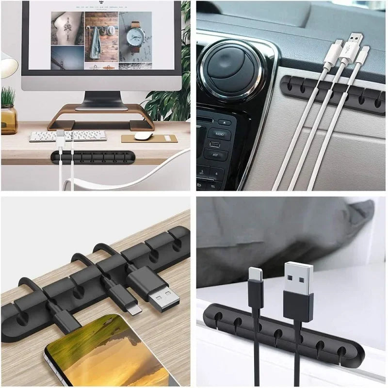Adhesive Cable Holder Clips Cord Management Wire Organizer for Desktop USB Charging Cable Nightstand Power Cord Mouse Cable
