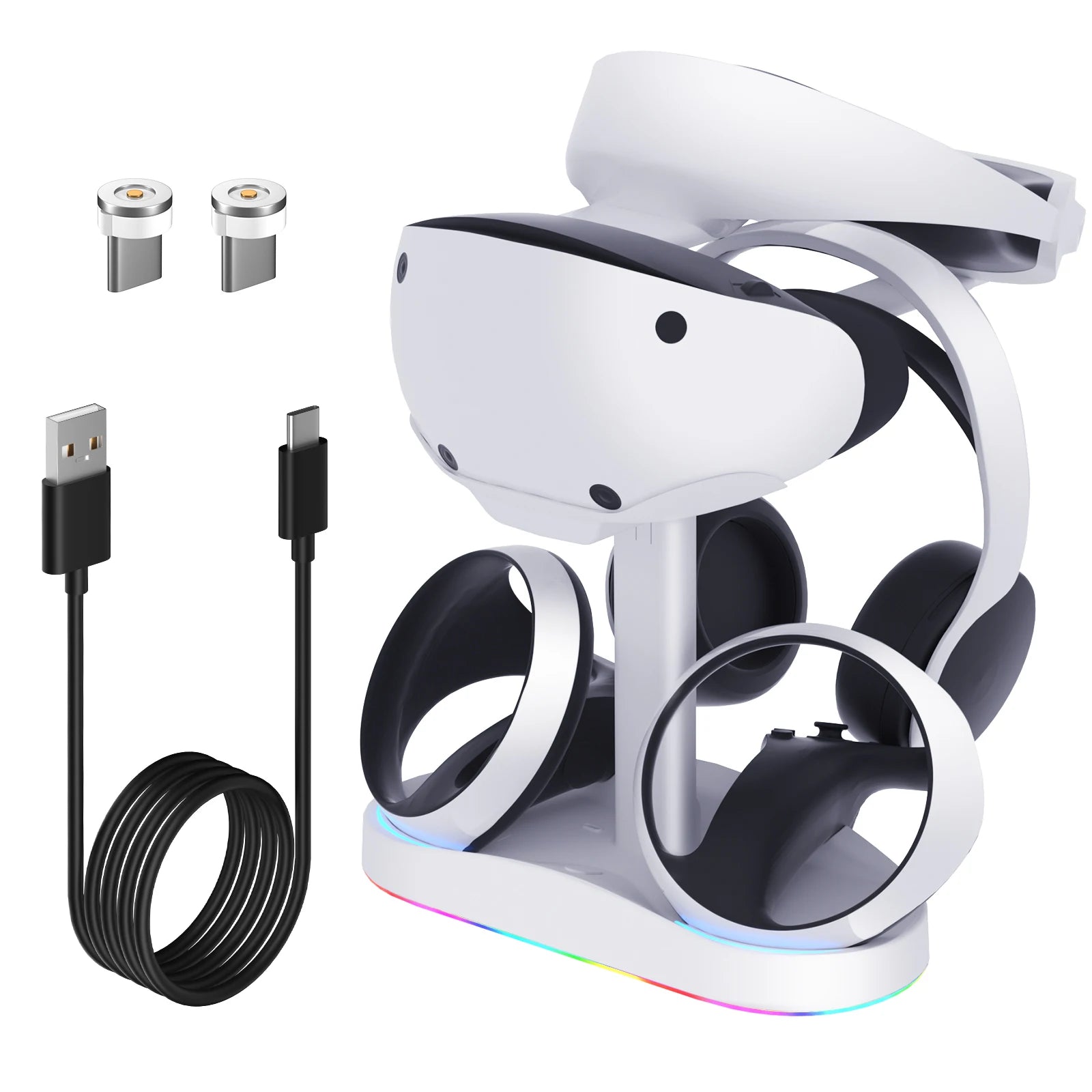 Controller Charging Dock for PS5 VR2 Charging Station with VR Headset Holder Display Stand PS VR2 Controller Charger for PSVR2