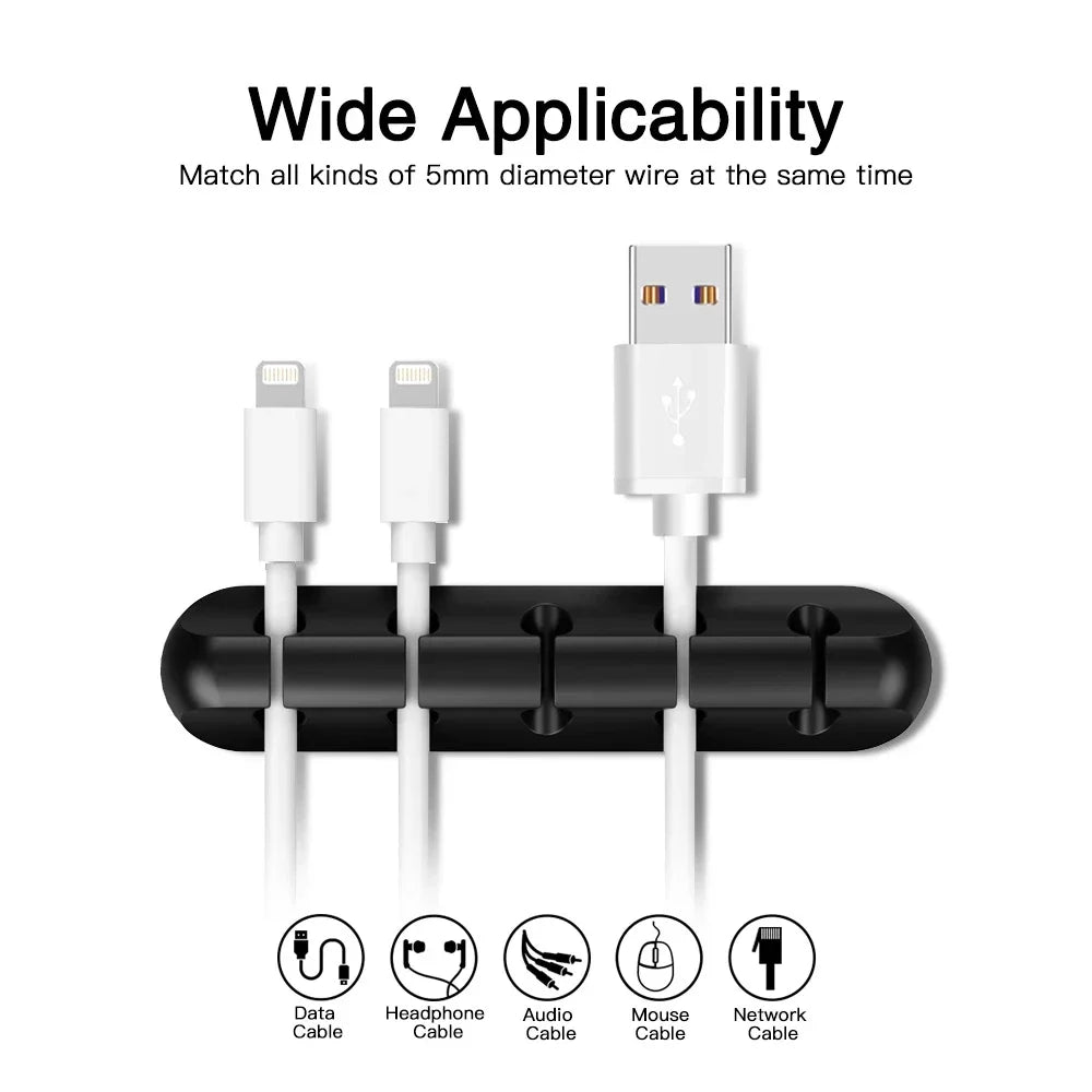 Adhesive Cable Holder Clips Cord Management Wire Organizer for Desktop USB Charging Cable Nightstand Power Cord Mouse Cable