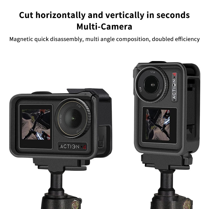 Sport Camera Foldable Magnetic Holder For DJI OSMO Action 5 Pro/4/3 Quick Release Adapter Extension Mount Base Accessories