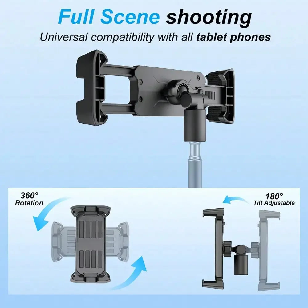 160cm Liftable Foldable Arm Tripod Floor Tablet Stand Phone Live Holder Support for IPhone IPad Smartphones Lounger Bed Mount