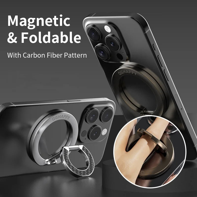 Mobile Phone Strong Magnetic Holder for Magsafe Double-sided Magnet Stand Portable Folding Ring Bracket for  Phone 14 15 16